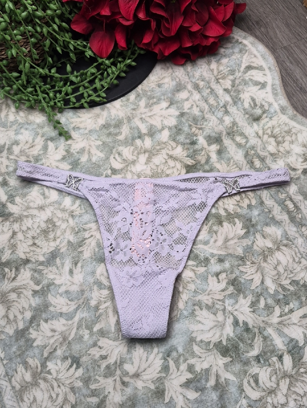 Victoria's Secret Lavender Lace Thong Panty